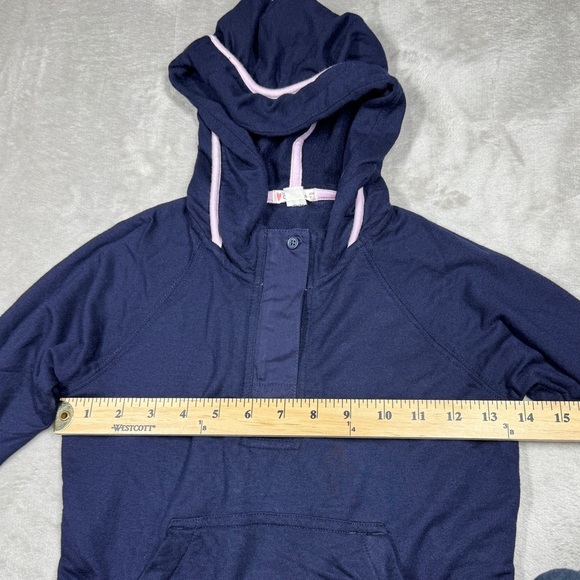 Crewcuts J.Crew Girls Supersoft Half Zip Hoodie Navy Blue Purple Pullover 6/7 - Picture 9 of 16